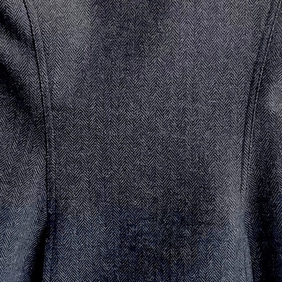 SMYTHE Wool Charcoal Gray Herringbone Equestrian Blazer Leather Elbow Patches 4 - Picture 10 of 11
